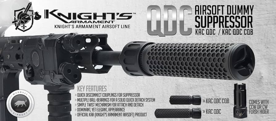 サプレッサー KAC QDCタイプ ナイツアーマメント 赤色BB弾発光可能