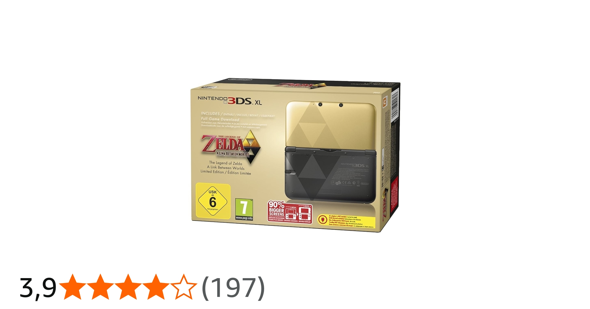 Nintendo 3DS XL – konsol altın/siyah Zelda-Bundle (Limited Edition