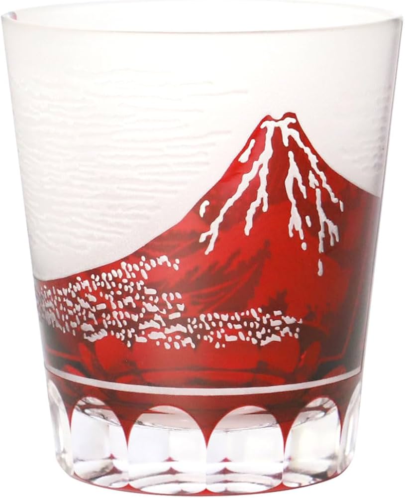 氷コップ 赤い縁 乳白色 足付きグラス 3個セット 三色縁赤乳白ぼかし氷