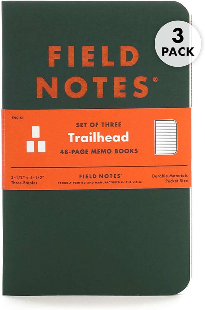 Field Notes: Trailhead Edition 3 Pack - Ruled Paper Memo Books