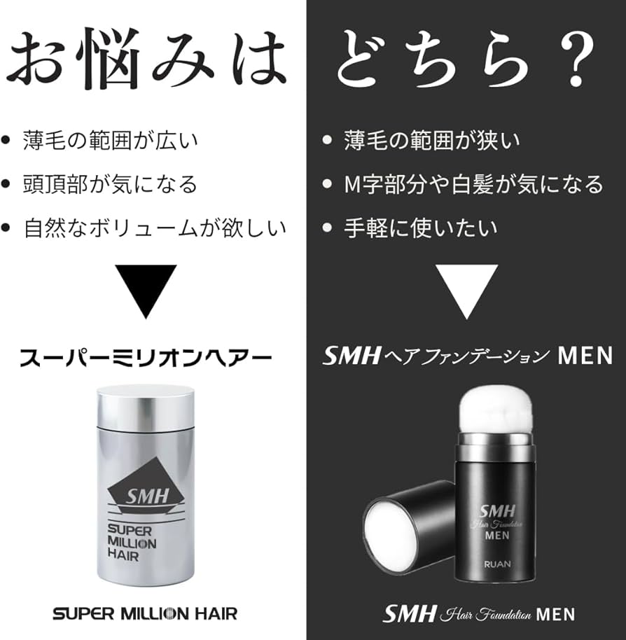 Amazon.co.jp: SMHメンズヘアファンデーション 20g No.1 ブラック 薄毛