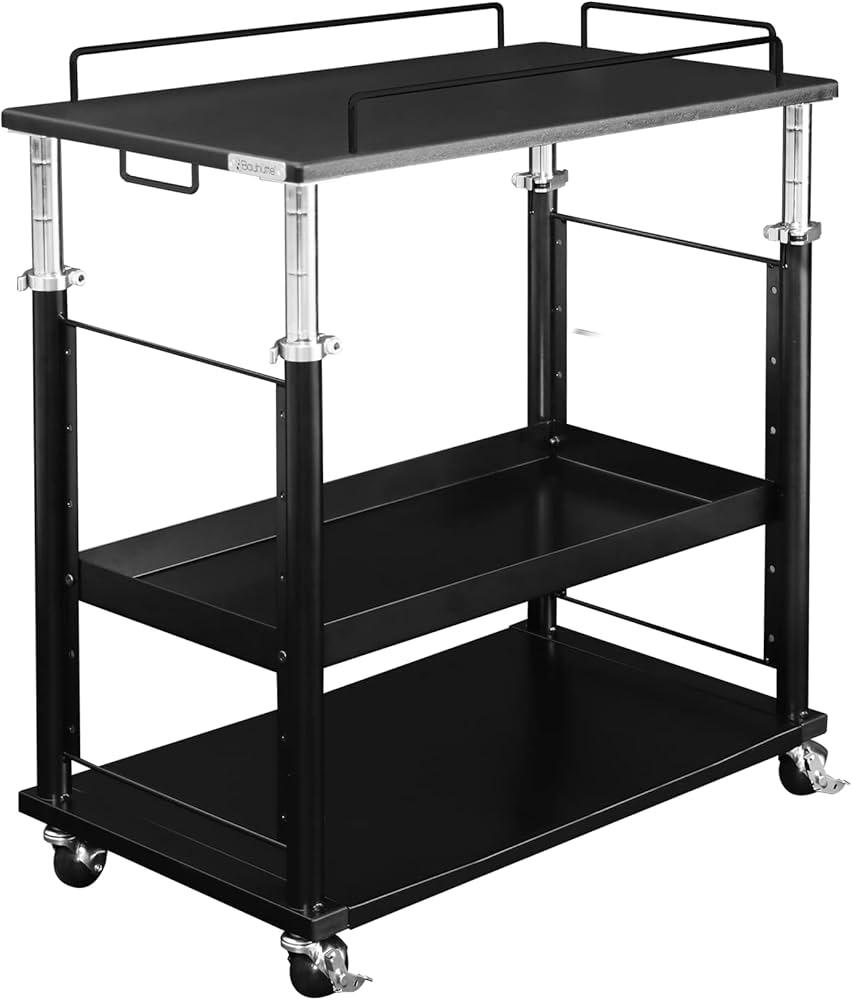 Amazon.co.jp: Bauhutte(バウヒュッテ) 昇降式 PCディスプレイワゴン