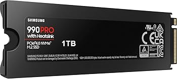 Samsung 990 PRO Heatsink M.2 NVMe SSD (MZ-V9P1T0CW), 1 TB, PCIe