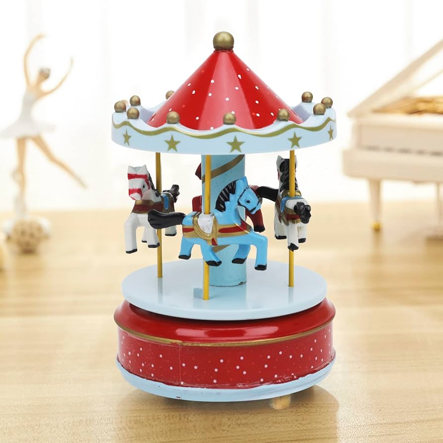 Amazon.co.jp: メリーゴーランド オルゴール 置物 木製 かわいい