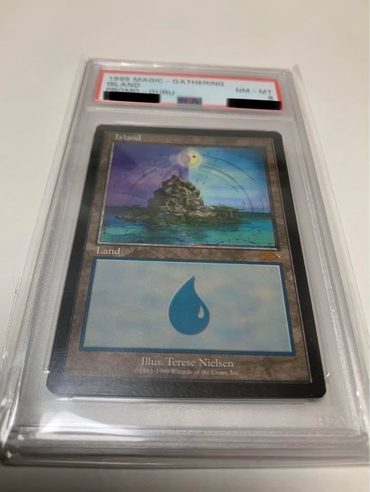 MTG Guruランド Island 島PSA8 NM-MT 鑑定結果画面あり