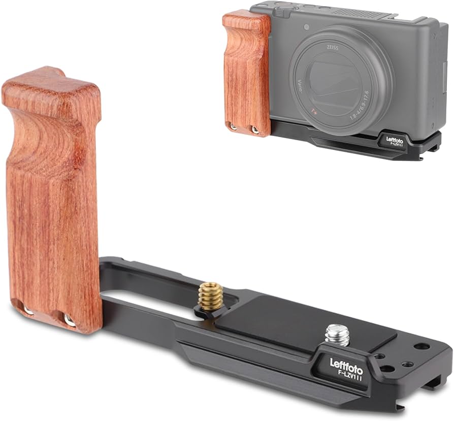 Amazon.com : Leftfoto ZV-1 II Handgrip L Bracket Ergonomic Wooden