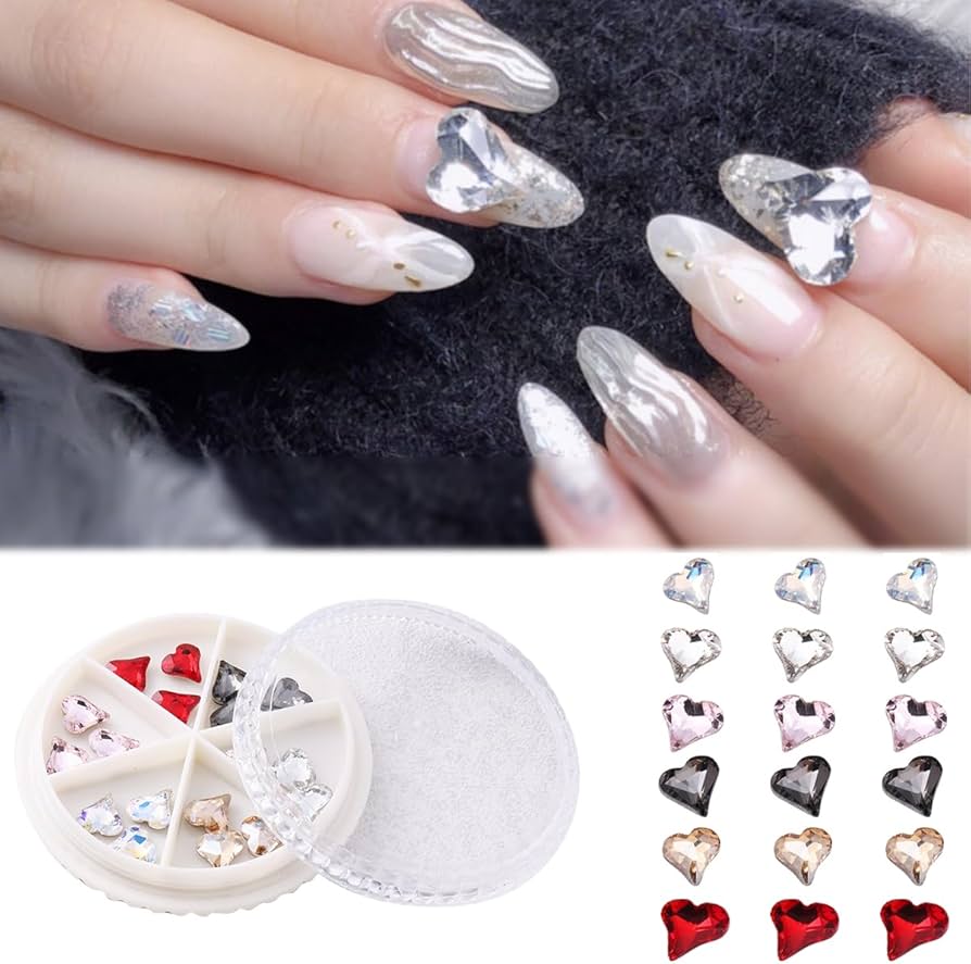 Amazon.co.jp: Unikato ラインストーン ハート カラフル ネイル