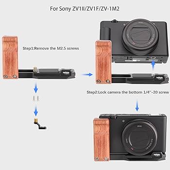 Amazon.com : Leftfoto ZV-1 II Handgrip L Bracket Ergonomic Wooden