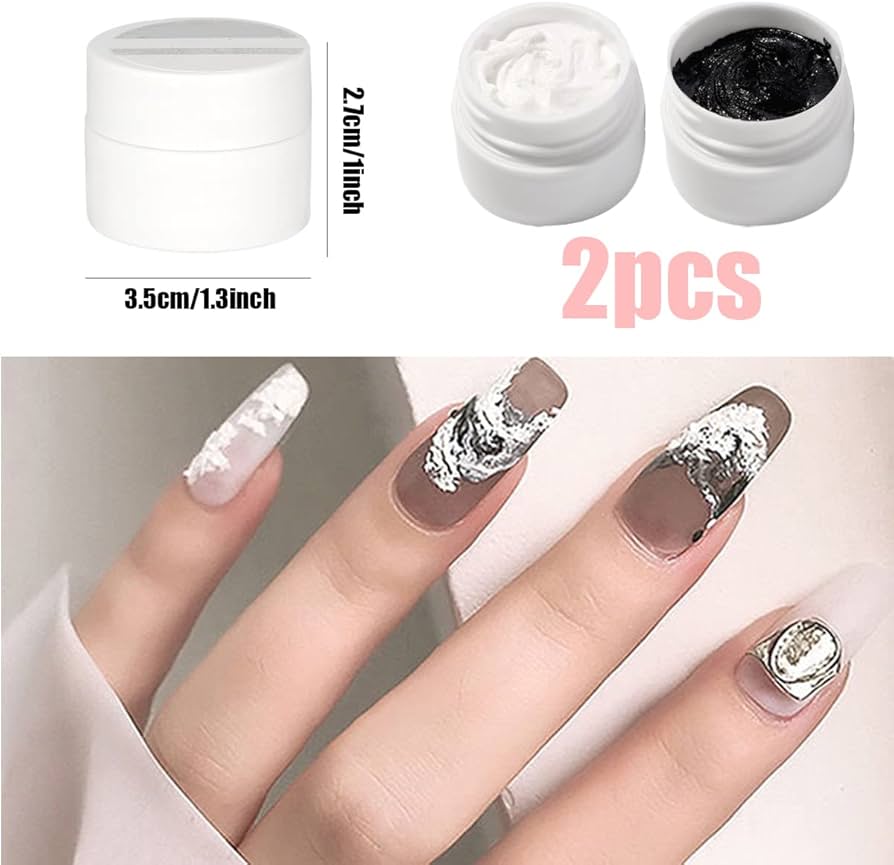 Amazon | ジェルネイル 2個セット 白 黒 粘土ジェル ネイル グミジェル