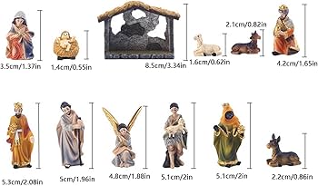 Amazon.co.jp: 樹脂イエスの飾り、キリスト降誕シーンセット