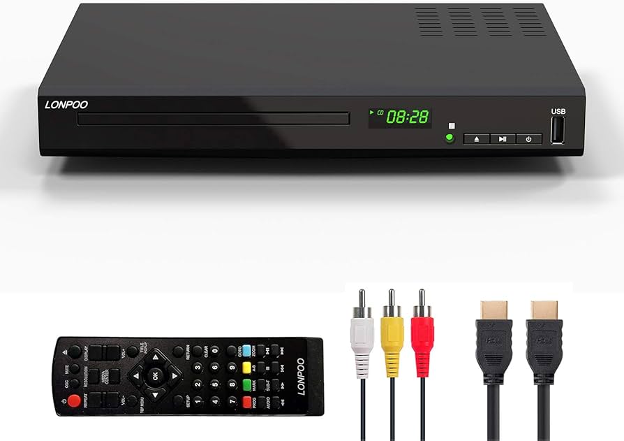 LP-100 Blu-ray Disc Player, HD 1080P Players with USB Input, HDMI