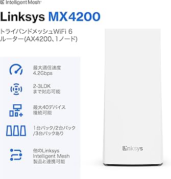 Amazon.co.jp: 【VGP 2022受賞・HomeKit対応】 Linksys(リンクシス