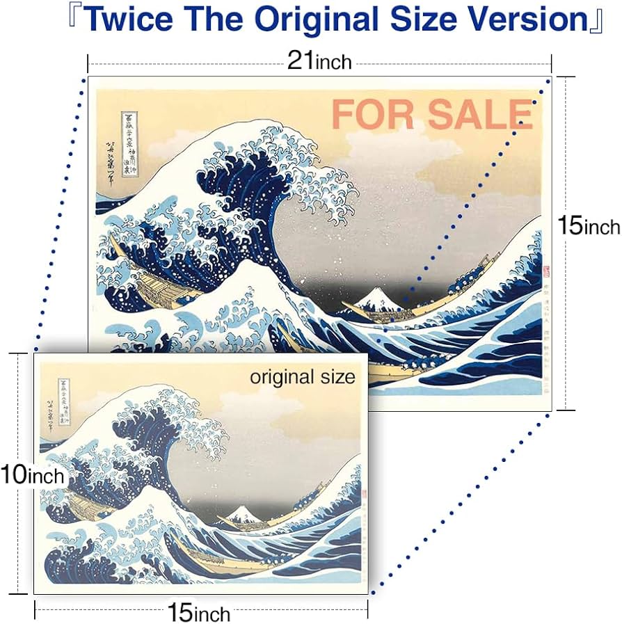 Amazon｜江戸伝承手摺木版画 倍版 冨嶽三十六景「神奈川沖浪裏」初版