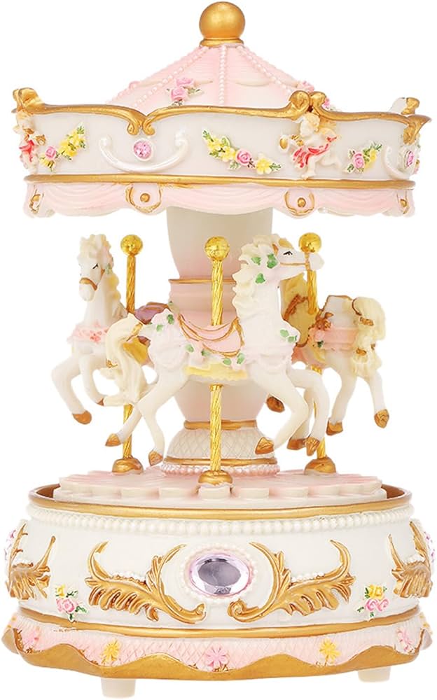 Amazon.co.jp: ミニカルーセル時計仕掛けオルゴールカラフルな LED