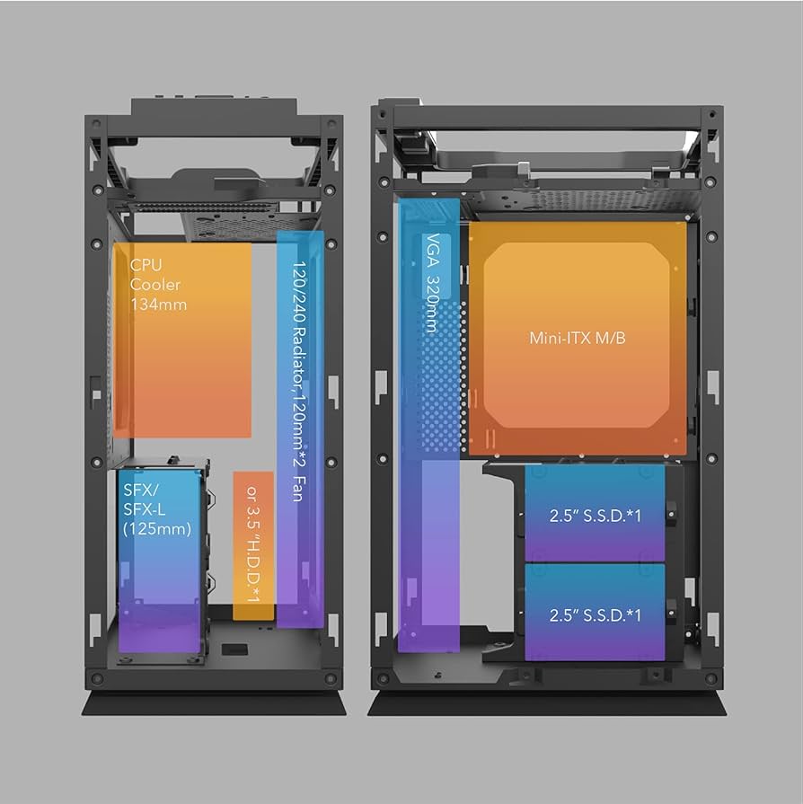 Amazon.co.jp: darkFlash DLH21 PCケース ミニタワー型 ITXケース 高