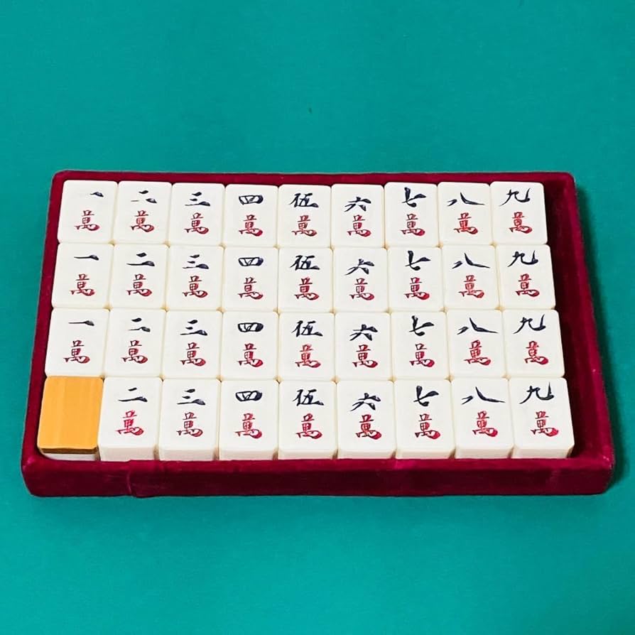 日本麻雀協会認定 麻雀牌 木箱入り レトロ ビンテージ ヒビあり 日本