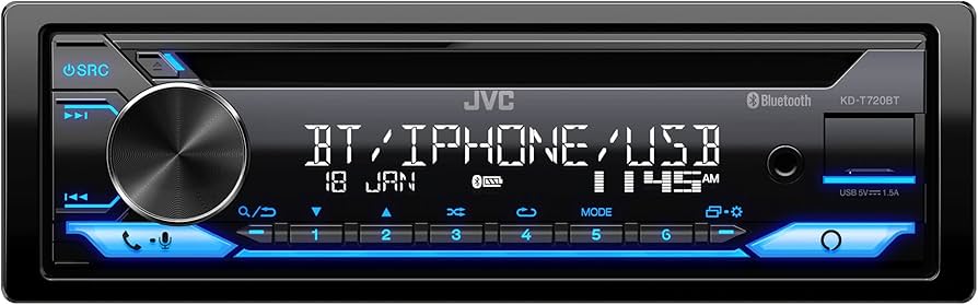 Amazon.com: JVC KD-T720BT - CD Car Stereo, Single Din, Bluetooth