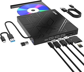 Amazon.com: AGPTEK 8 in 1 External CD/DVD Drive for Laptop, USB