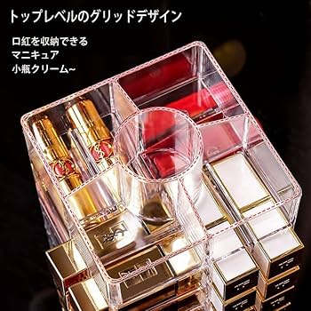 Amazon.co.jp: 口紅収納ケースを回す 大容量 53マス 防塵 透明 多格