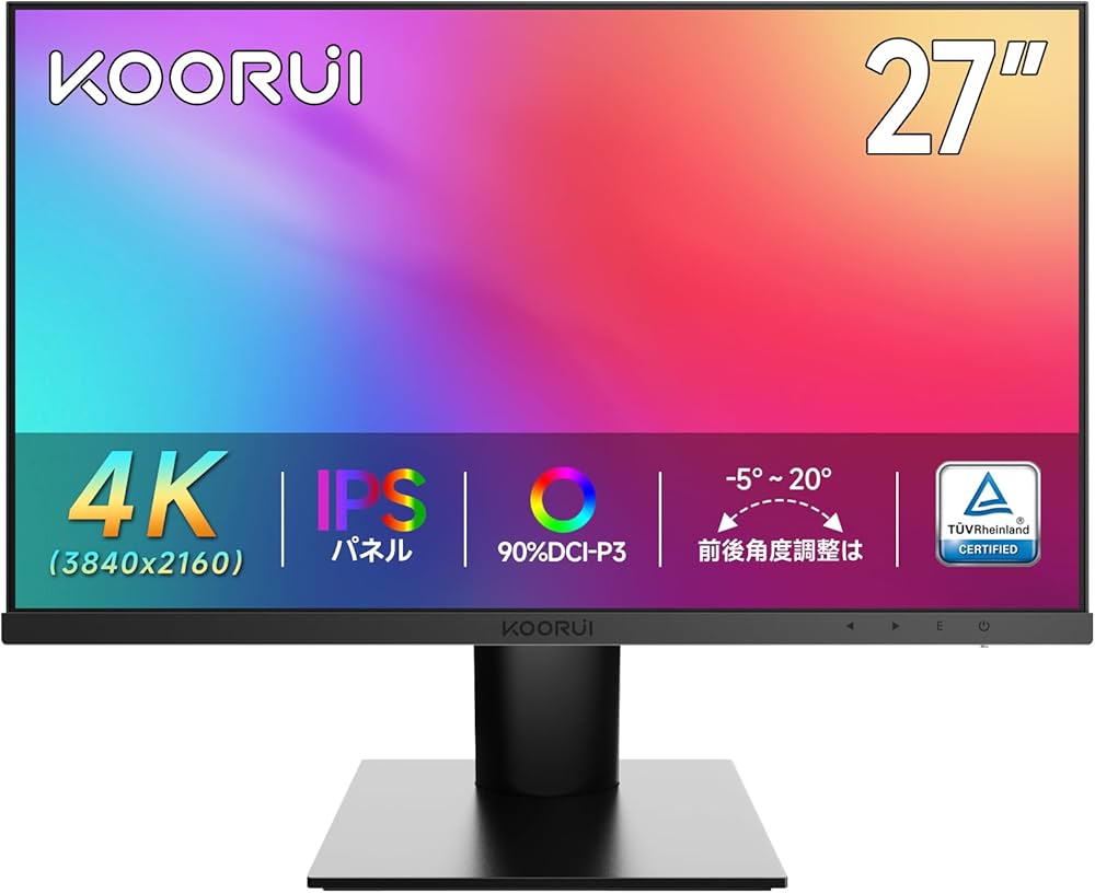 Amazon.co.jp: KOORUI 27インチ 4K モニター IPS 非光沢 ディスプレイ
