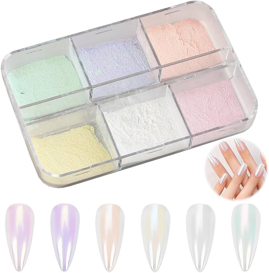 Amazon.co.jp: オーロラパウダー ミラーパウダー 6色 ネイルパウダー