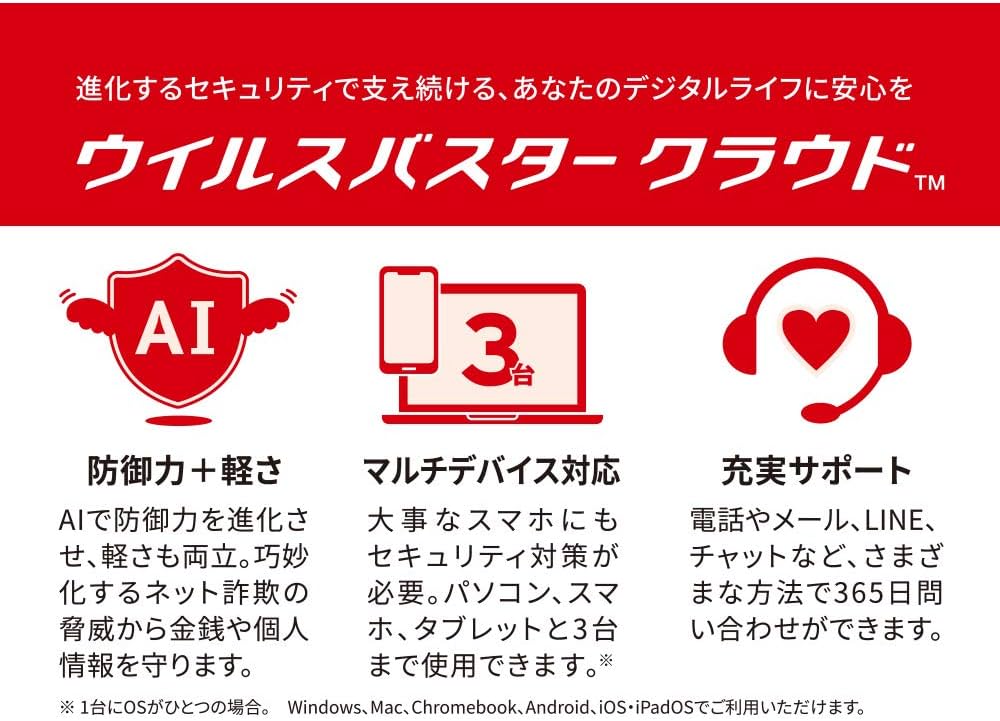 Amazon.co.jp: ウイルスバスター クラウド| 3年 3台版 | パッケージ