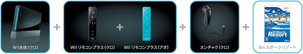 Amazon.co.jp: Wii本体 (クロ) Wiiリモコンプラス2個、Wiiスポーツ