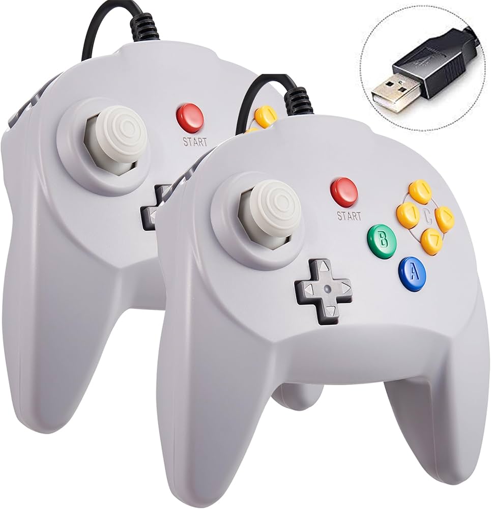 Amazon.com: KIWITATA 2 Pack Mini N64 USB Controller, Retro N64
