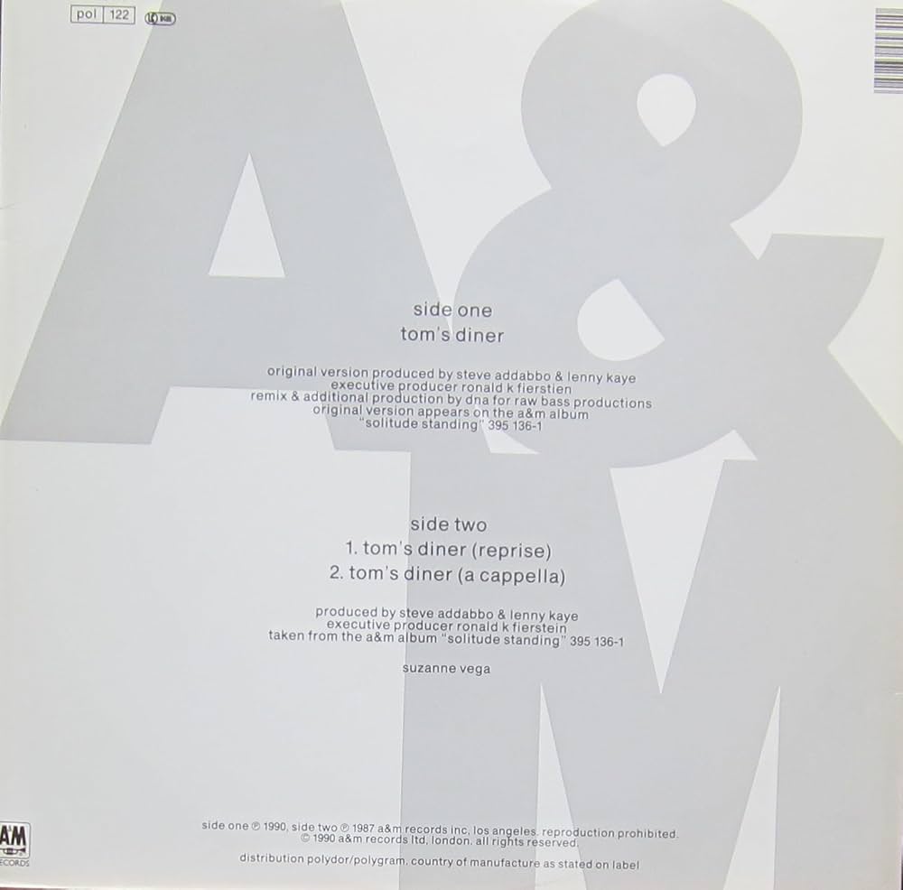 Amazon.com: DNA Featuring Suzanne Vega - Tom's Diner - A&M Records