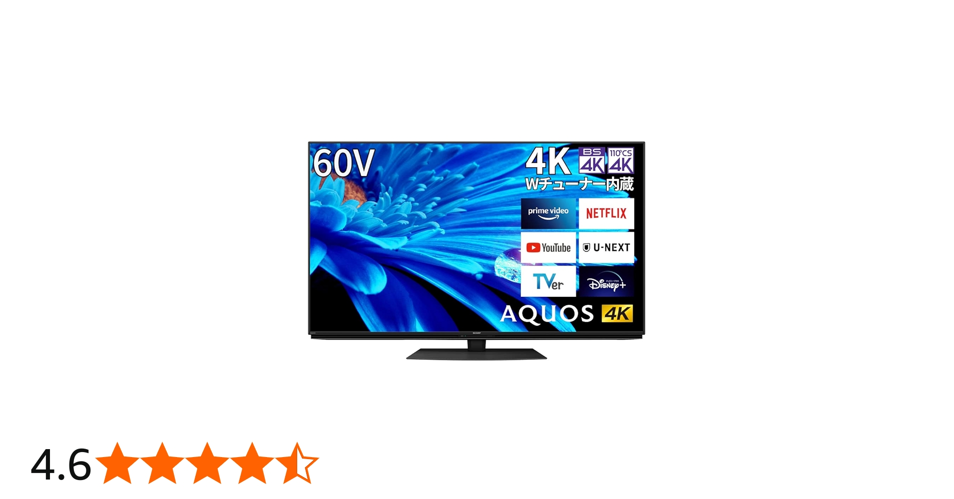 Amazon | シャープ 60V型 4K 液晶 テレビ AQUOS 4T-C60EN1 N-Black
