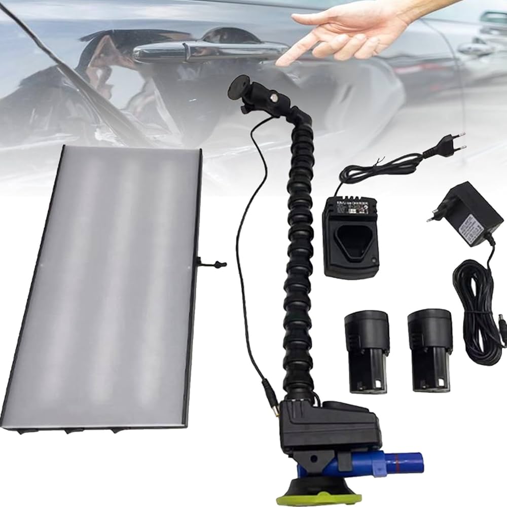 Amazon.co.jp: 車のデントリペアツールLEDライト、75mmポンプ吸盤付き