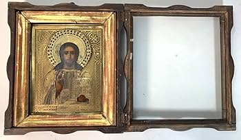 Amazon.co.jp: Icon of Jesus Christ超レアロシア正教イコン真鍮と油絵