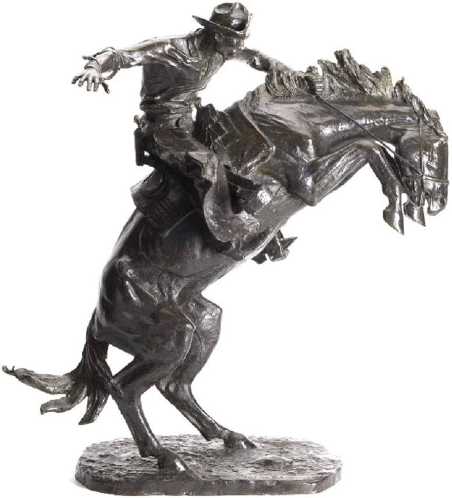 Amazon.com: Frederic Remington Solid Bronze Bronco Buster Statue