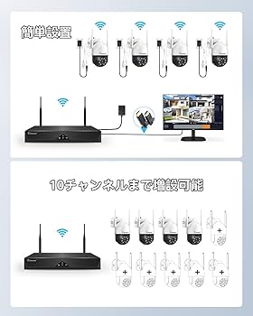 Amazon.co.jp: Jennov 防犯カメラ 屋外 800万画素NVR対応 4台セット AI