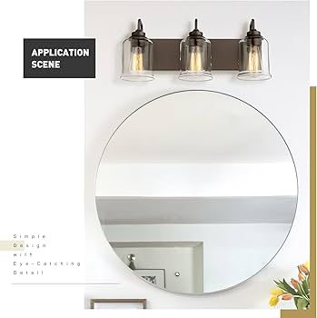 zeyu 20.5 Inch Farmhouse Bathroom Vanity Light Fixtures, 3-Light