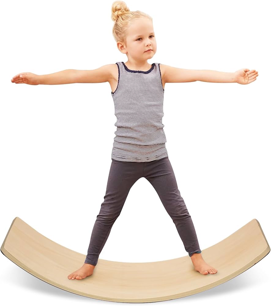 Amazon | FERUERW 木製バランスボード 35インチ ゆらゆらボード 子供