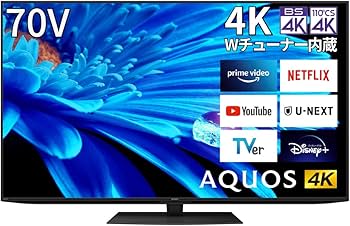 Amazon | シャープ 70V型 4K 液晶 テレビ AQUOS 4T-C70EN1 N-Black