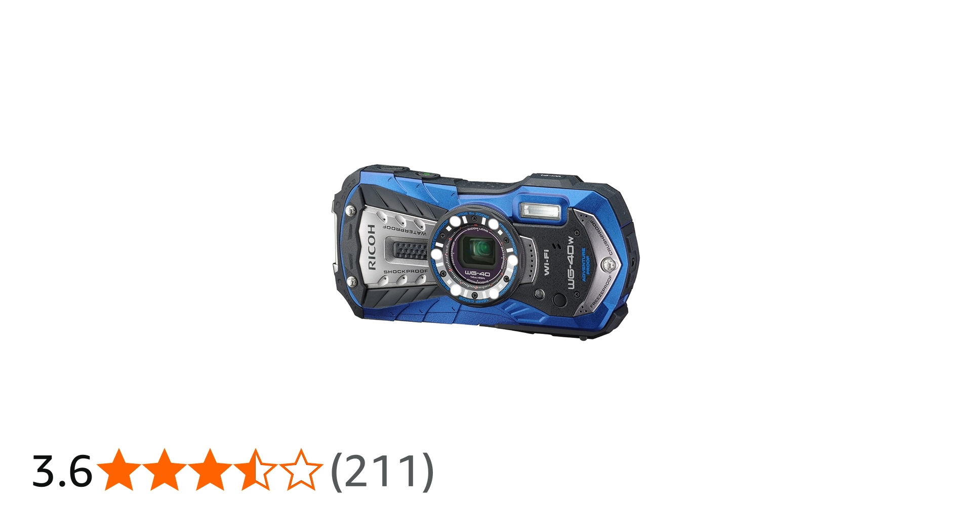 Amazon | RICOH 防水デジタルカメラ RICOH WG-40W ブルー 防水14m耐