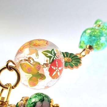 Amazon.co.jp: K-61 琉球ガラスのじゃれ猫キーホルダー 風鈴 和柄