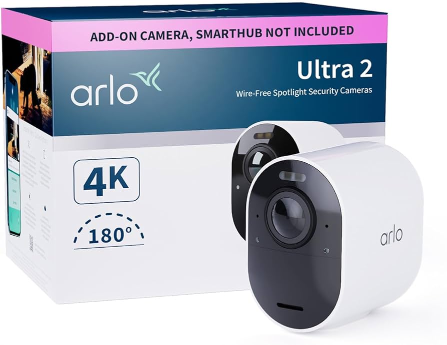 Arlo Ultra 2 Security Camera Outdoor, 4K UHD Add-on Camera