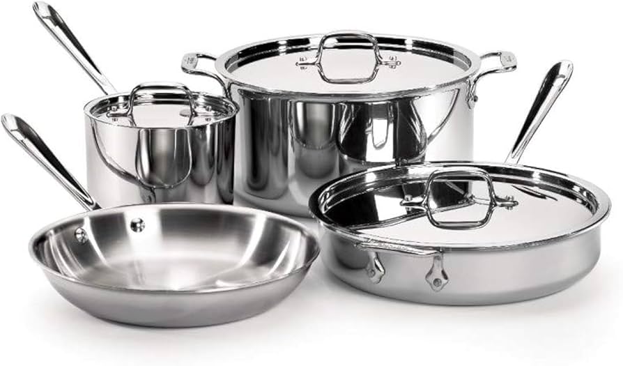 Amazon.com: All-Clad D3 3-Ply Stainless Steel Cookware Set 7 Piece