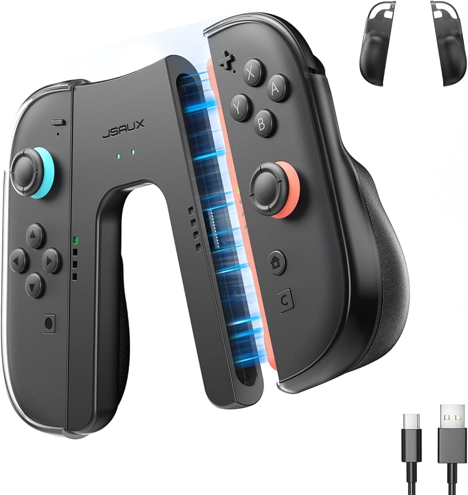 Amazon.co.jp: JSAUX Switch 2用充電グリップ＋JoyPad 2保護ケース2個
