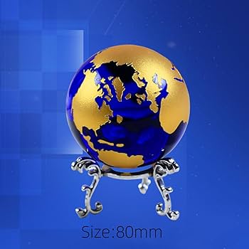 Amazon.co.jp: Besot クリスタルガラス ビー玉 地球儀 世界地図