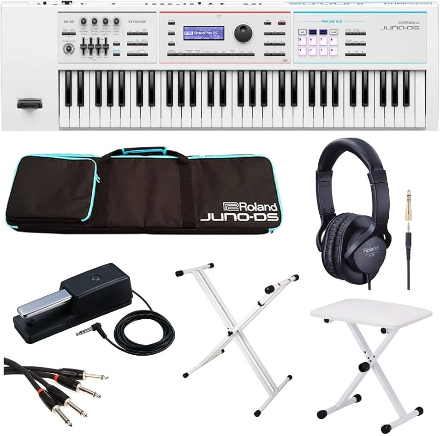 Roland JUNO-DS 61鍵キーボード スタンドとケーブルつき Roland JUNO