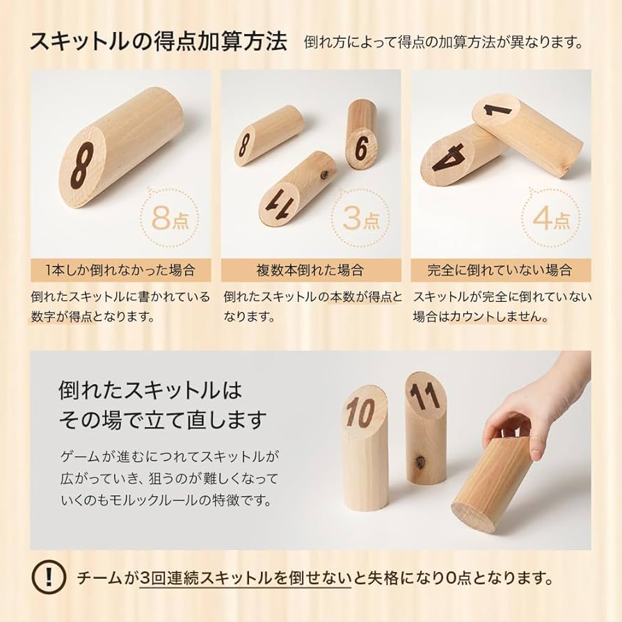 Amazon.co.jp: [ モルック ] MOLKKY おもちゃ Molkky Finnish Wooded