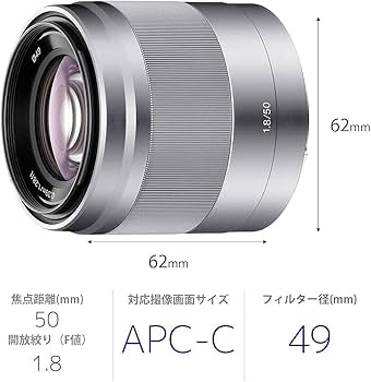Amazon.com : SONY E 50mm F1.8 OSS SEL50F18 -B (Black) for Sony E