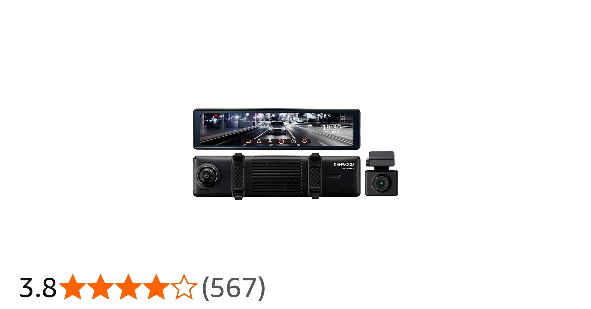 Amazon | ケンウッド ドライブレコーダー rear DRV-EM4700 ミラー型