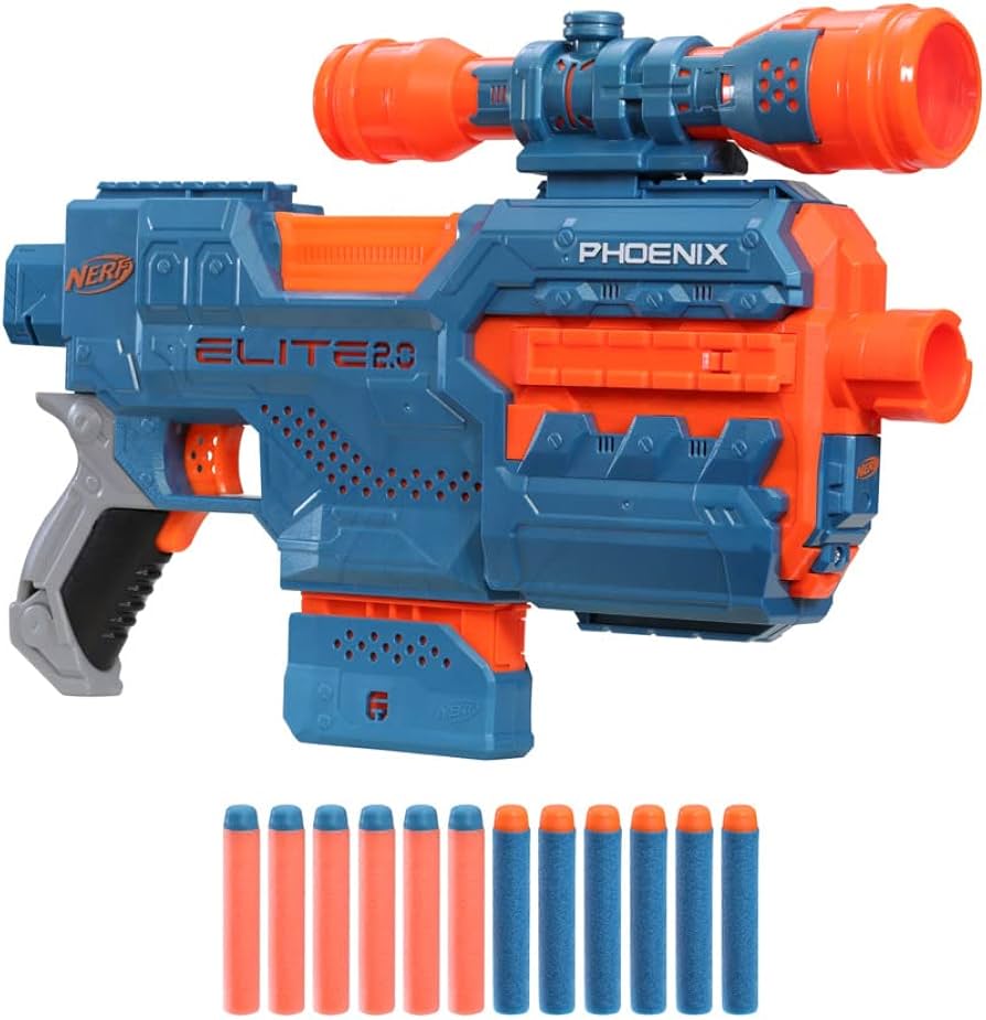 Amazon.com: Nerf Elite 2.0 Phoenix CS-6 Motorized Blaster, 12