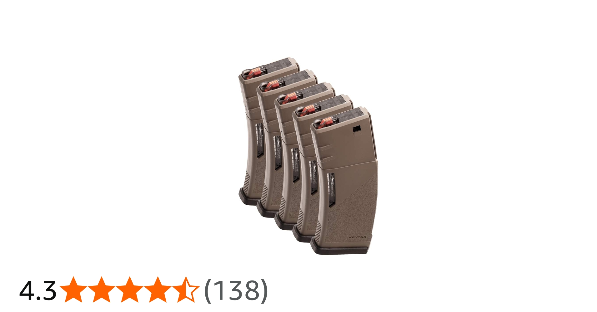 Amazon | [KRYTAC][M4 ポリマーマガジン][150連][FDE][5本入り