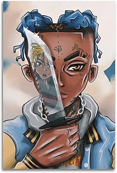 Amazon.co.jp: XXXTENTACION Cartoon Character Poster ポスター装飾